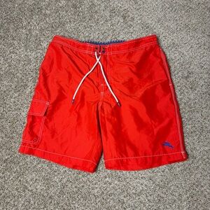 Tommy Bahama Red Swim Trunks Board Shorts Marlin Logo XL